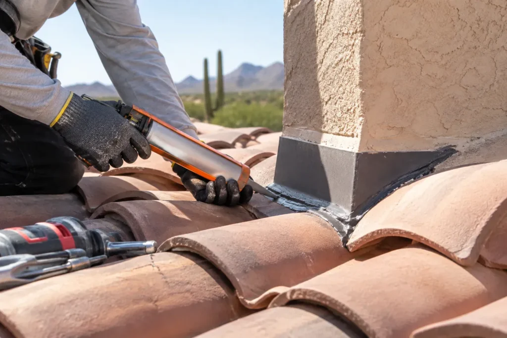 Roofing Contractor in Chandler, AZ Inspecting an Aging Roof Before a Home Sale