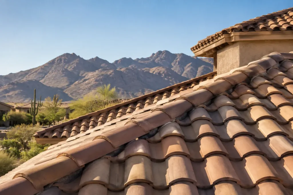 Roofing Contractor in Chandler, AZ Replacing Missing Asphalt Shingles on a Residential Home